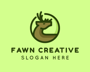 Fawn - Wild Deer Antler logo design