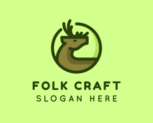 Folk - Wild Deer Antler logo design