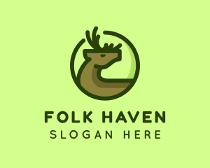 Folk - Wild Deer Antler logo design