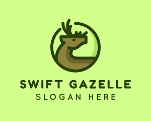 Gazelle - Wild Deer Antler logo design