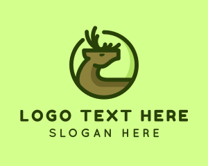 Elk - Wild Deer Antler logo design