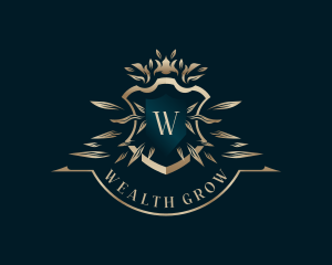 Leaf Ornament Wealth logo design