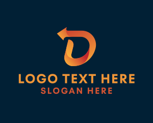 Delivery - Venture Capital Gradient Arrow Letter D logo design