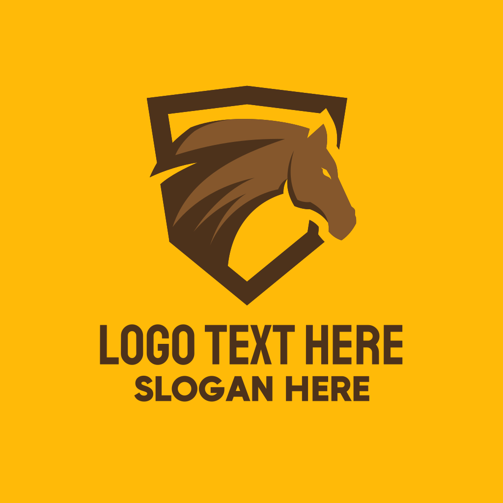 Brown Horse Shield Mascot Logo | BrandCrowd Logo Maker