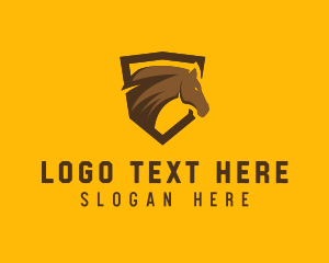 League - Equine Horse Shield logo design