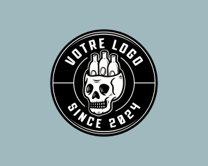Skull Beer Pub Logo
