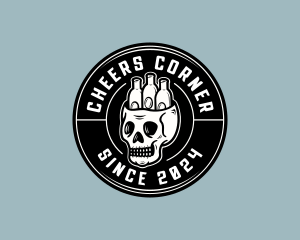 Skull Beer Pub logo design
