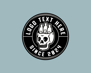 Skull Beer Pub Logo