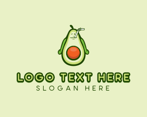 Alligator Pear - Happy Avocado Smoothie logo design