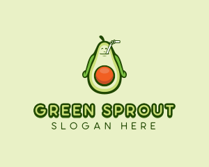 Happy Avocado Smoothie  logo design