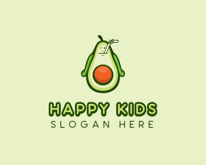 Happy Avocado Smoothie  logo design