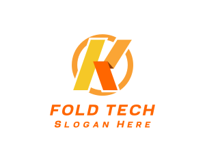 Fold - Professional Folding Company Letter K logo design