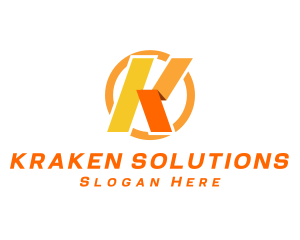 Professional Folding Company Letter K logo design