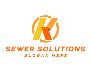 Professional Folding Company Letter K logo design