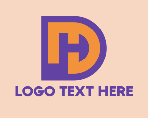 Combined - Purple DH Symbol logo design