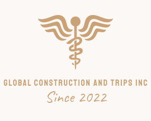 Brown - Medical Caduceus Pharmacy logo design