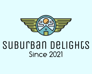 Suburban - House Winged Badge logo design