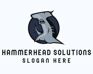 Hammerhead Shark Animal logo design