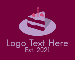 Pastry Cook - Birthday Cake Slice logo design