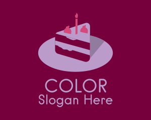 Birthday Cake Slice  Logo