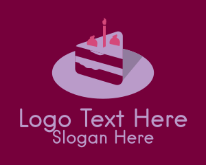 Birthday Cake Slice  Logo