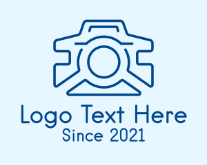 Stroke - Blue Camera Line Art logo design