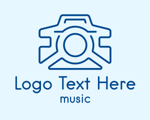 Vlog - Blue Camera Line Art logo design