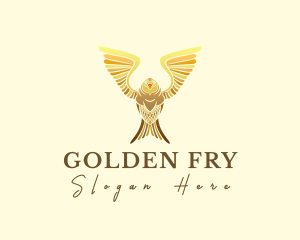 Golden Premium Owl logo design