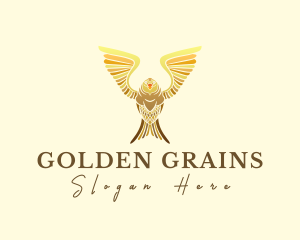 Golden Premium Owl logo design