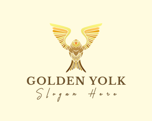 Golden Premium Owl logo design