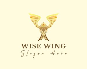 Golden Premium Owl logo design