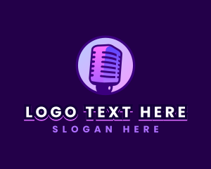 Record - Microphone Radio Podcast logo design