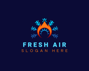 Cooling Fire HVAC logo design