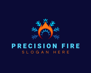 Cooling Fire HVAC logo design