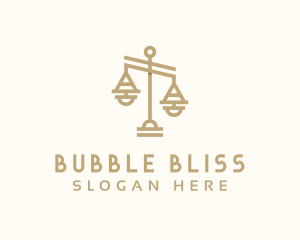 Lawyer - Golden Justice Scale logo design