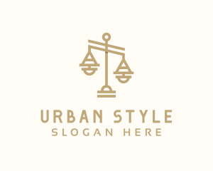 Judiciary - Golden Justice Scale logo design