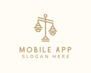 Judge - Golden Justice Scale logo design