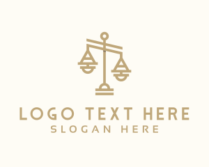 Prosecutor - Golden Justice Scale logo design