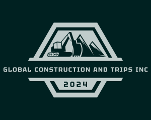 Demolition - Mountain Excavator Machine logo design
