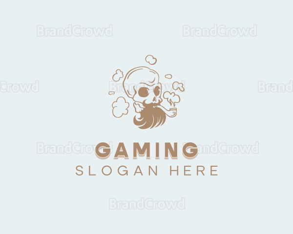 Bearded Smoking Skull Logo