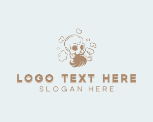 Smoking - Bearded Smoking Skull logo design