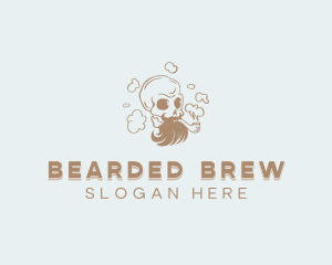 Bearded - Bearded Smoking Skull logo design