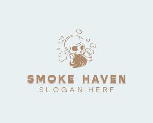 Bearded Smoking Skull logo design