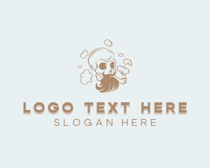 Mascot - Bearded Smoking Skull logo design