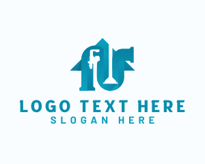 Plunger - Plumbing Wrench Plunger Tool logo design