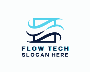 Flow - Creative Wave Breeze logo design