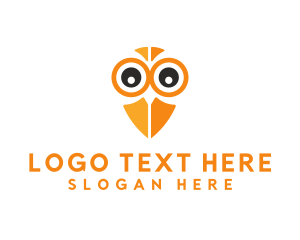 Orange Bird - Owl Bird Eye logo design