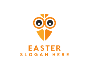 Orange Bird - Owl Bird Eye logo design