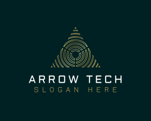 Abstract Tech Pyramid Triangle logo design