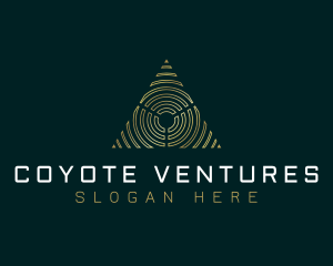 Abstract Tech Pyramid Triangle logo design